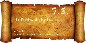 Tiefenbach Béla névjegykártya